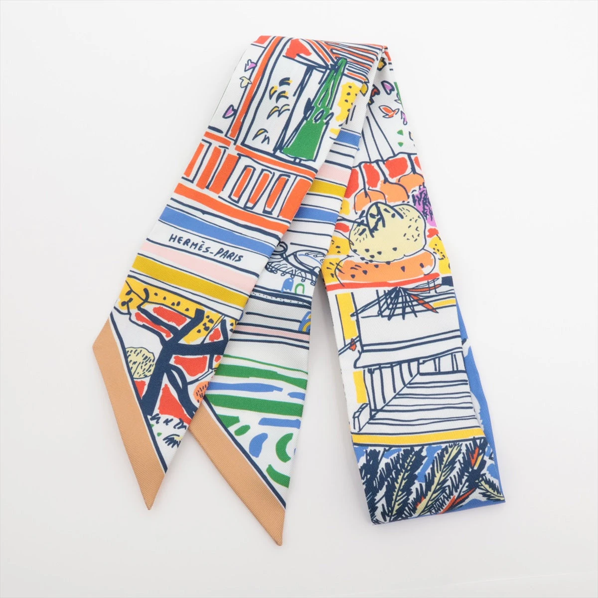 HERMES エルメス Rayures d'Ete レイユールデテ ツイリー 中古】エルメス HERMES ツイリー RAYURES D'ETE レイユールデテ