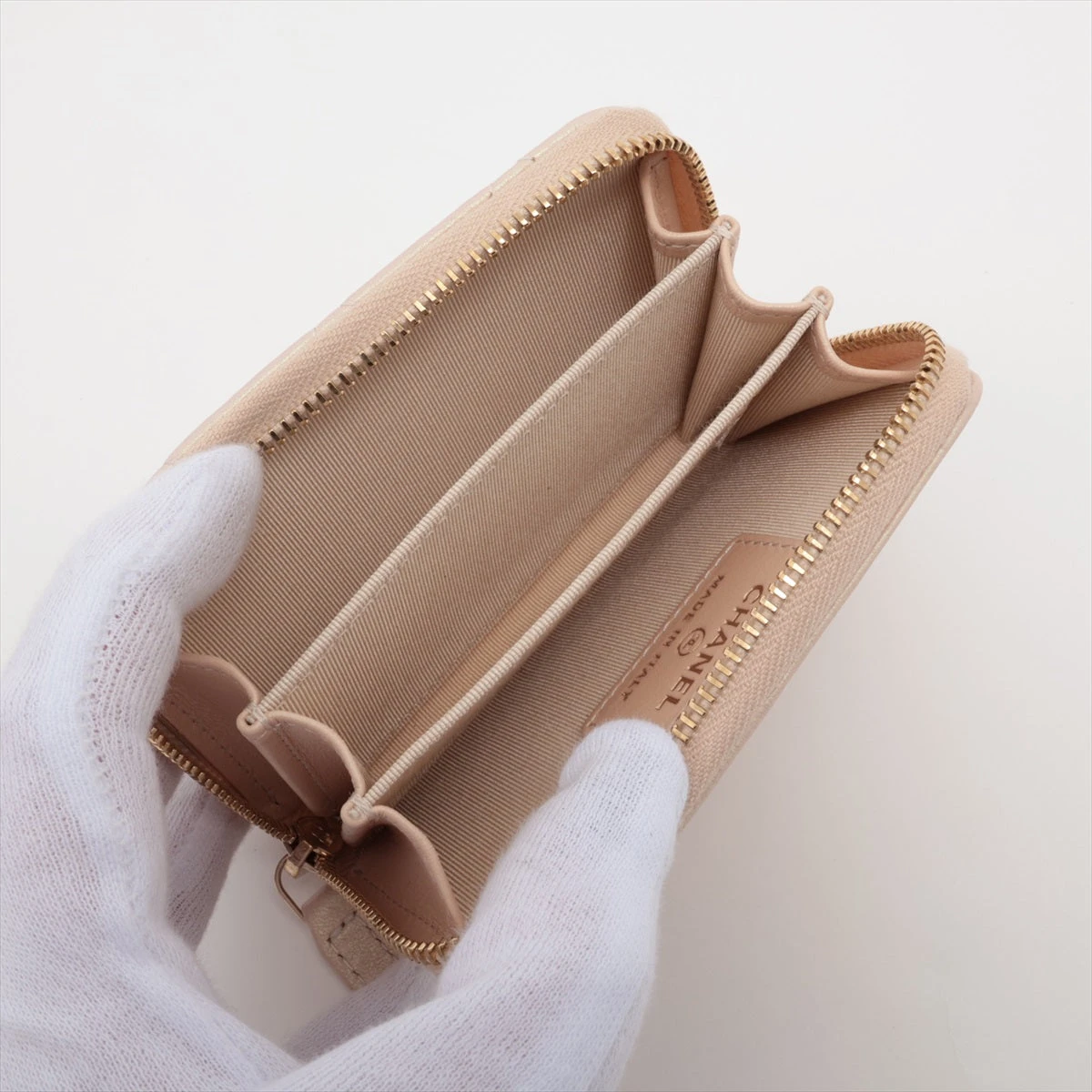 シャネル マトラッセ ラムスキン コインケース オーロラ ゴールド金具  