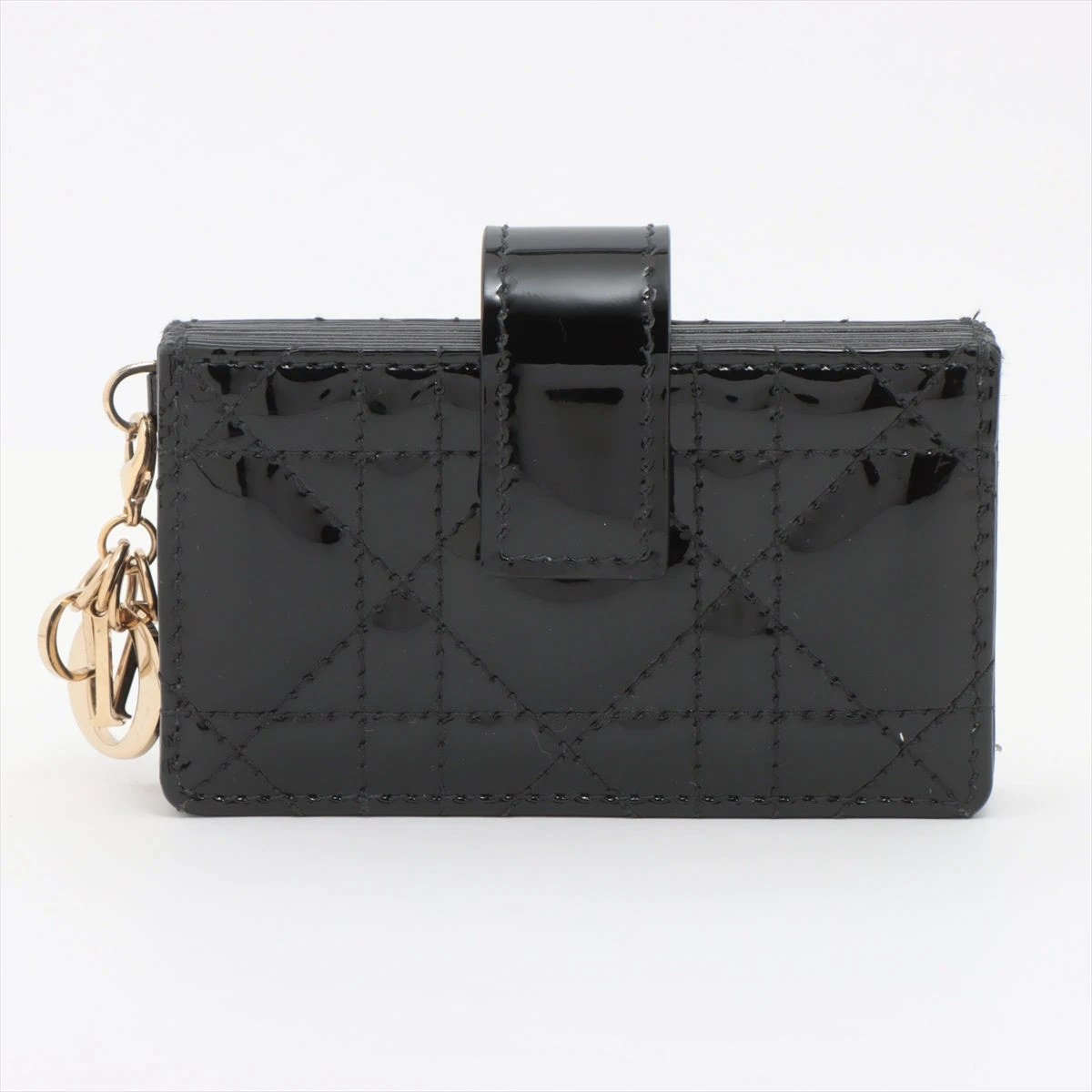 DIOR パテント カナージュ アコーディオンカードケース クリスチャンディオール レディディオール カナージュ レザー