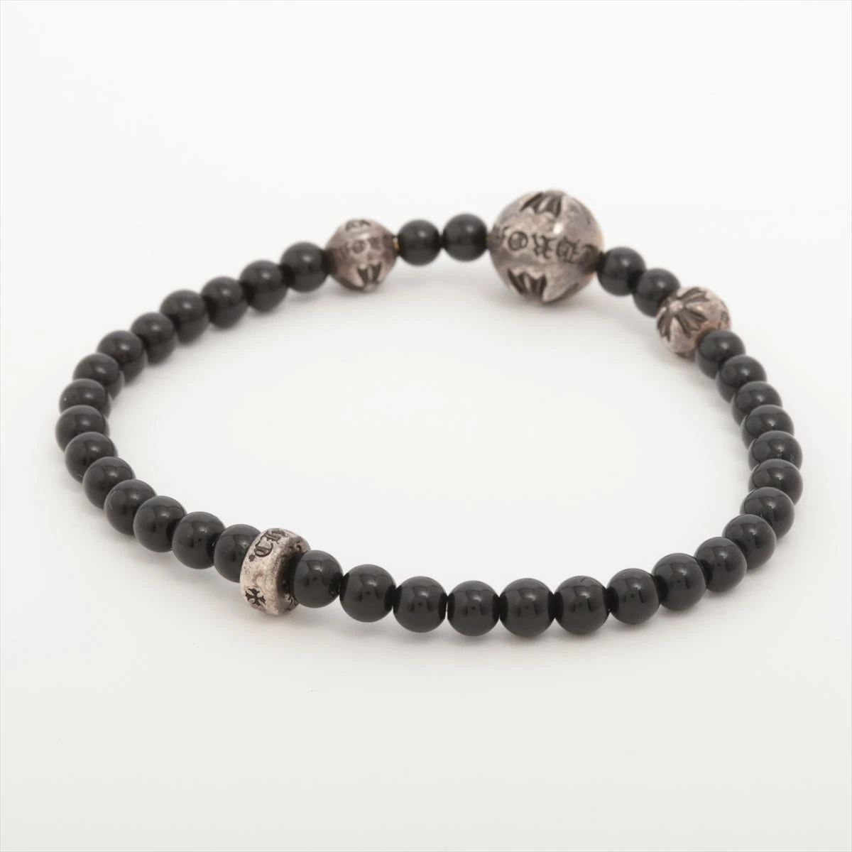 クロムハーツ ビーズ ブレスレット 8㎜ ブラックトルマリン ◇美品◇CHROME HEARTS クロムハーツ ブラックトルマリン ビーズ
