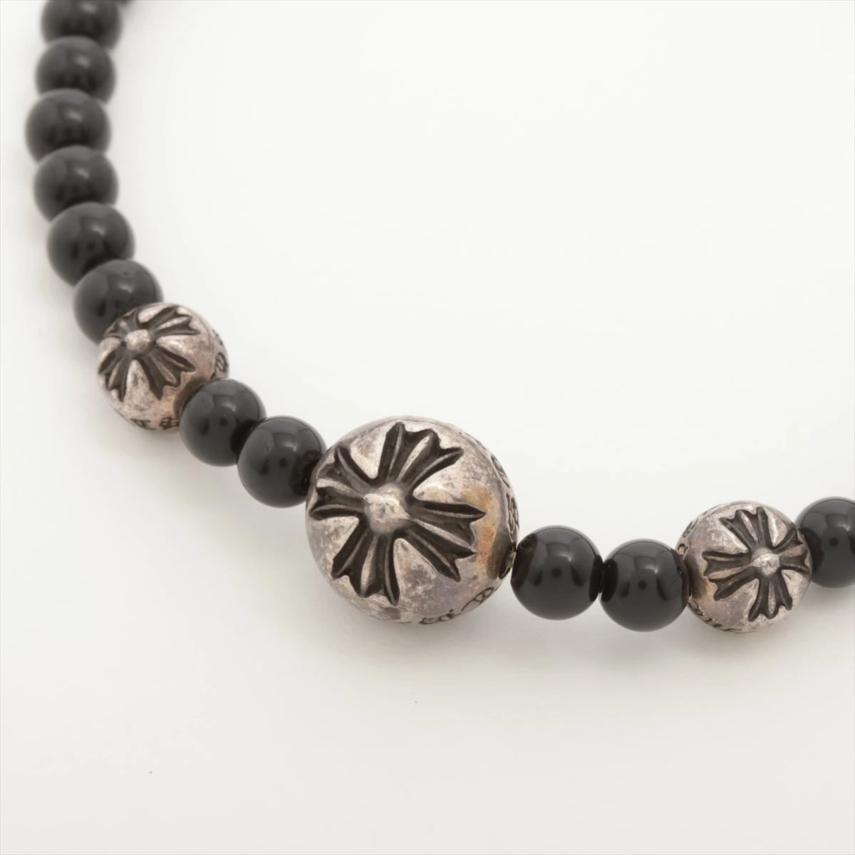 クロムハーツ ビーズ ブレスレット 8㎜ ブラックトルマリン ◇美品◇CHROME HEARTS クロムハーツ ブラックトルマリン ビーズ