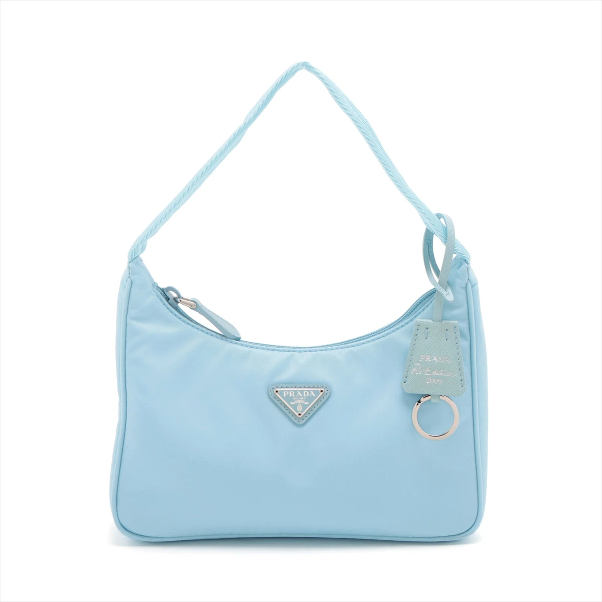 希少 PRADA プラダ ナイロン ロングハンドル ハンドバッグ ブルー