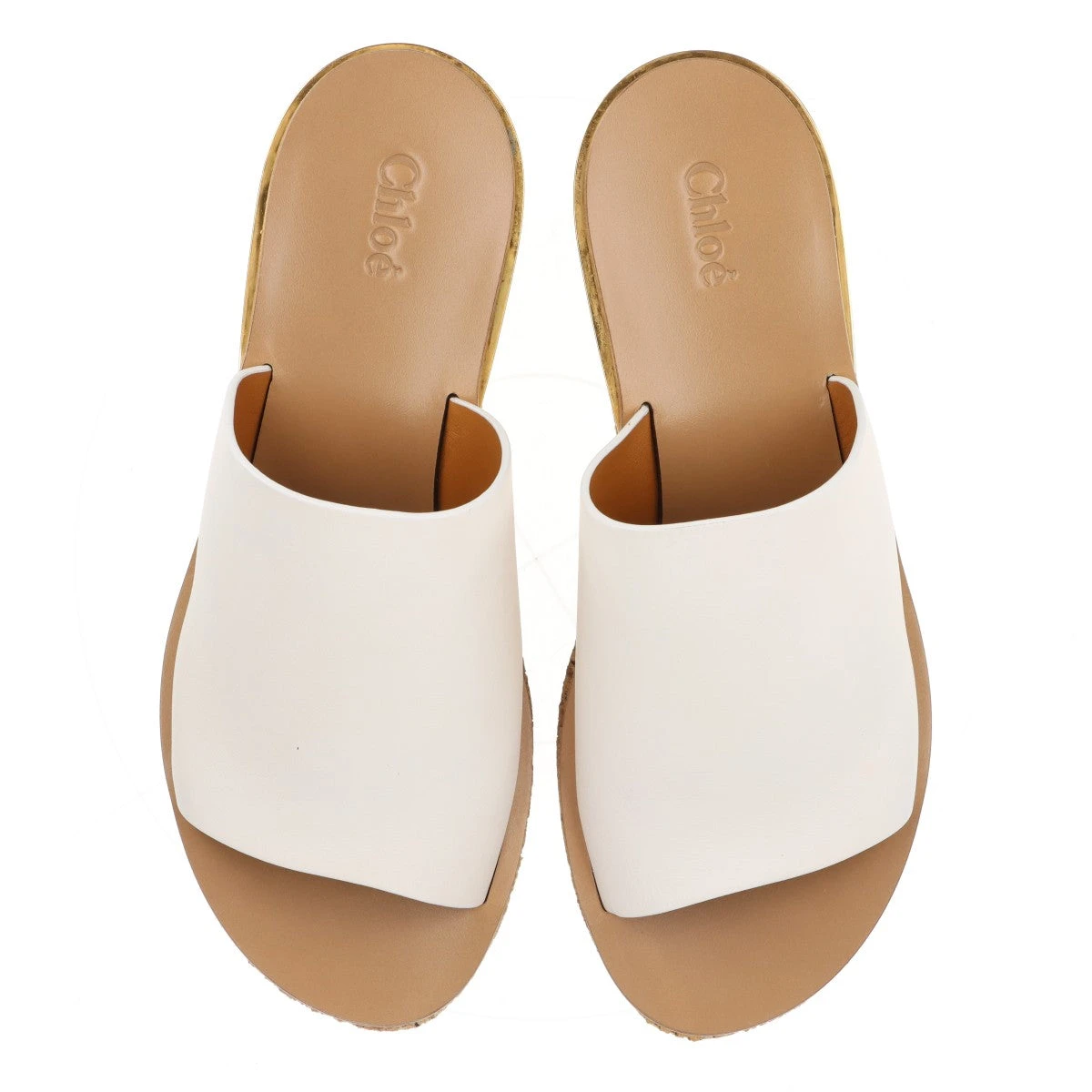 Chloe レザー ウェッジヒールサンダル コルク Chloe☆レザーウェッジサンダル