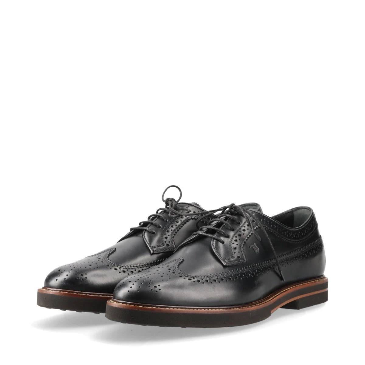 新品★TOD's ウイングチップ レザーシューズ トッズ トッズ レザー レザーシューズ 7 メンズ ブラック ウイング