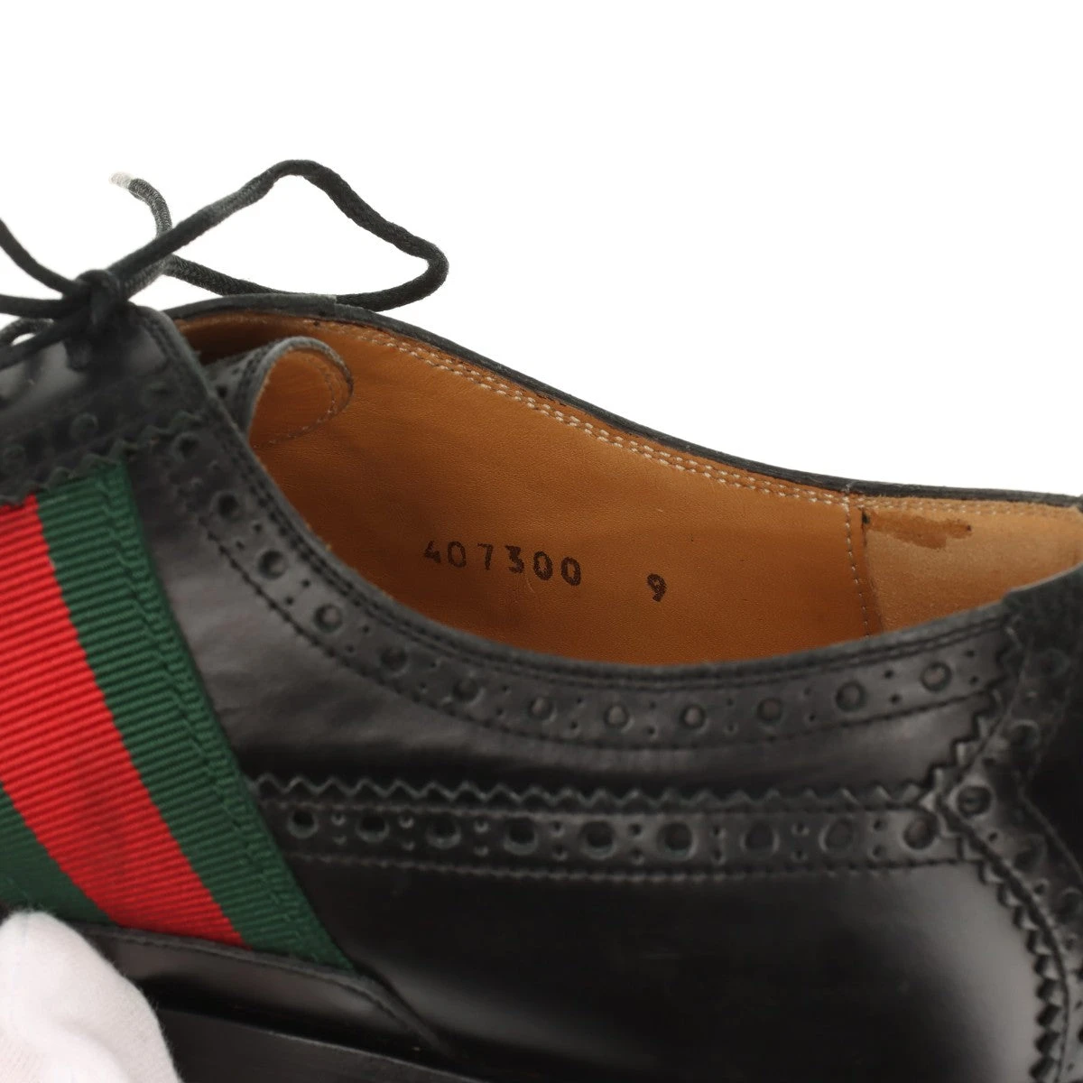 グッチ レザー レザーシューズ 9 メンズ ブラック 407300 BEE刺繡