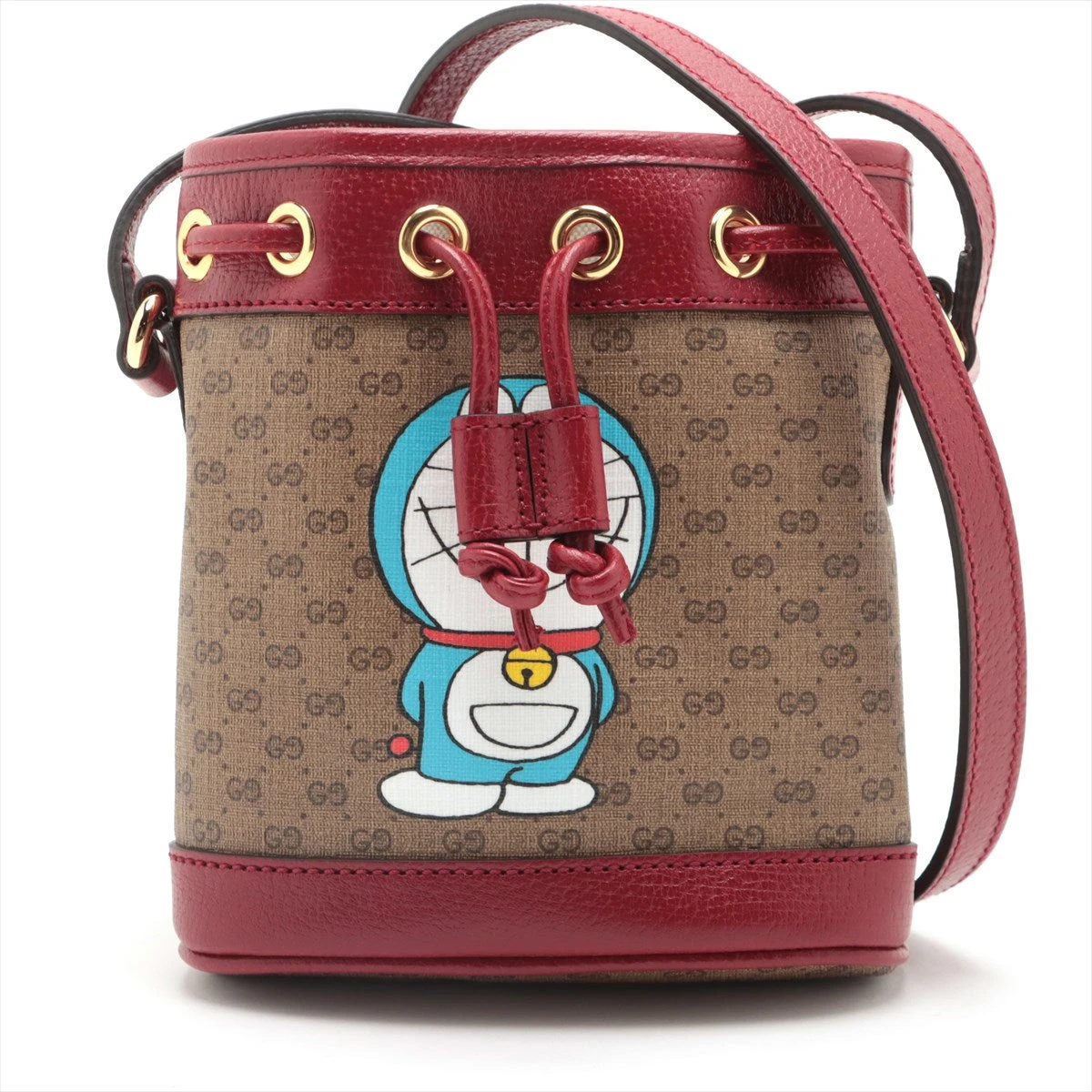 ドラえもん×グッチ ミニGGスプリーム PVC×レザー ショルダー