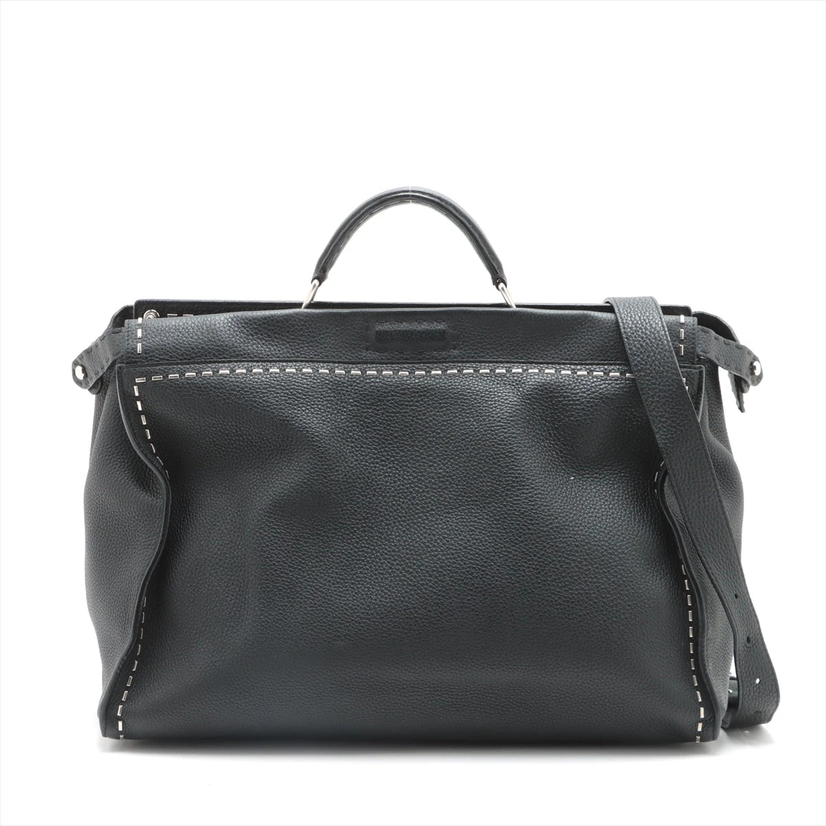 FENDI セレリア ピーカブー レギュラー ブラック キャメル ハンドバッグ FENDI セレリア ピーカブー レギュラー ブラック キャメル ハンドバッグ