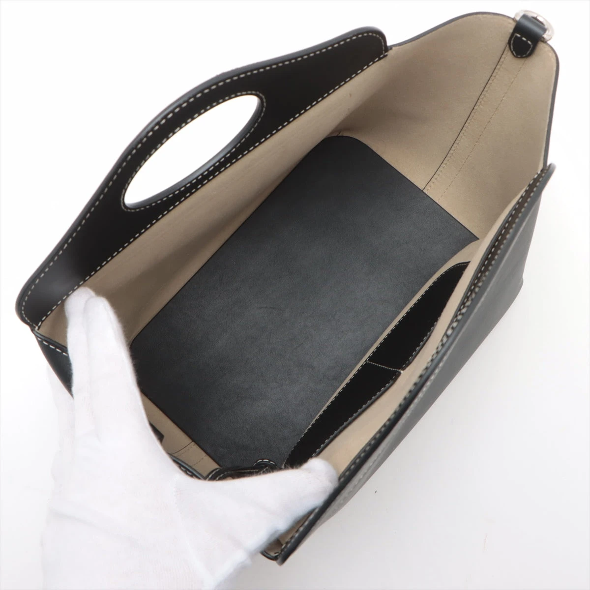 美品　バーバリー　レザー　2way ソフトポケット　ショルダーバッグ　ブラック バーバリー BURBERRY 2WAYバッグ ハンドバッグ ショルダーバッグ
