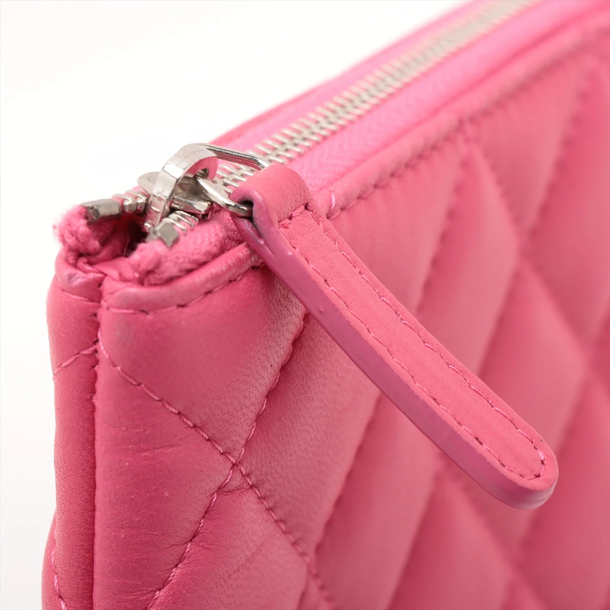 CHANEL シャネル クラッチバッグ マトラッセ ラムスキン シルバー金具 シャネル マトラッセ ラムスキン クラッチバッグ ピンク