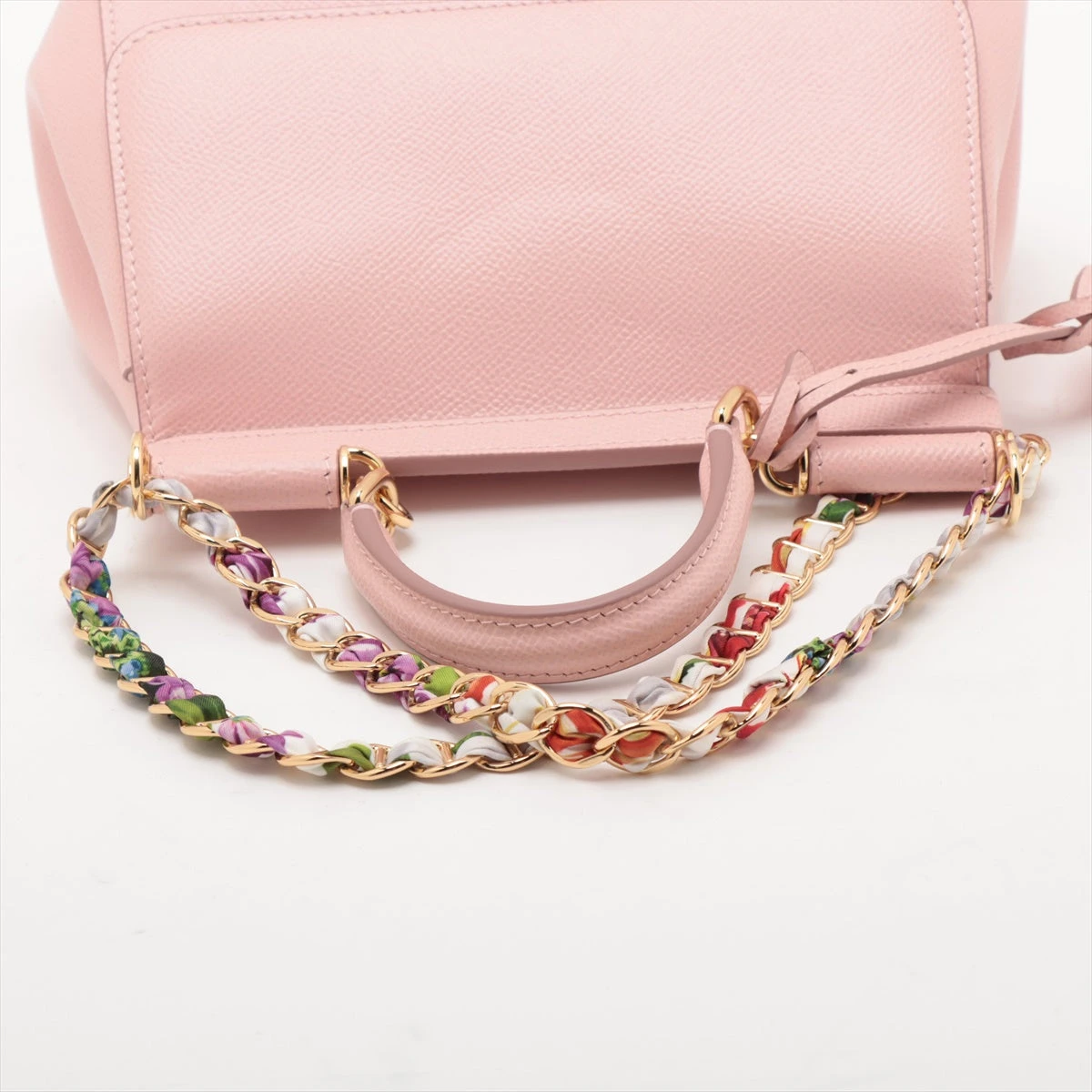 ドルチェ&ガッバーナ シシリー レザー 2WAYハンドバッグ ピンク