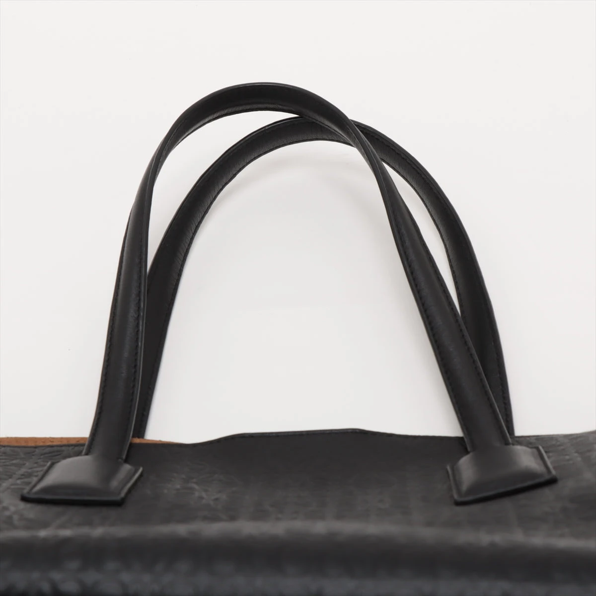 ロエベ リピートアナグラム Tショッパー レザー トートバッグ ブラック