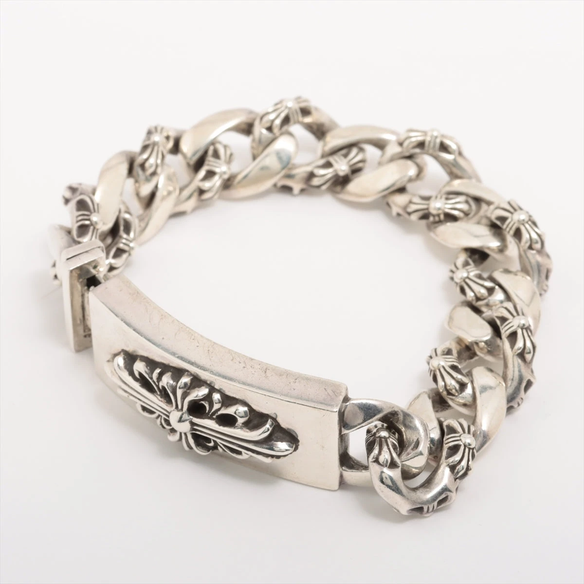 クロムハーツ フローラルクロス ID ブレスレット 925 121.5g