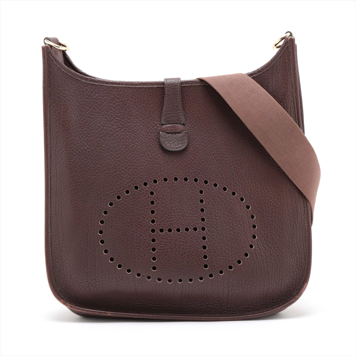 HERMES - エルメス エブリン ストラップ ベージュ系 シルバー金具 クシュベル/キャンバス 1873【中古】HERMES エルメス エブリン ストラップ ベージュ系 シルバー金具