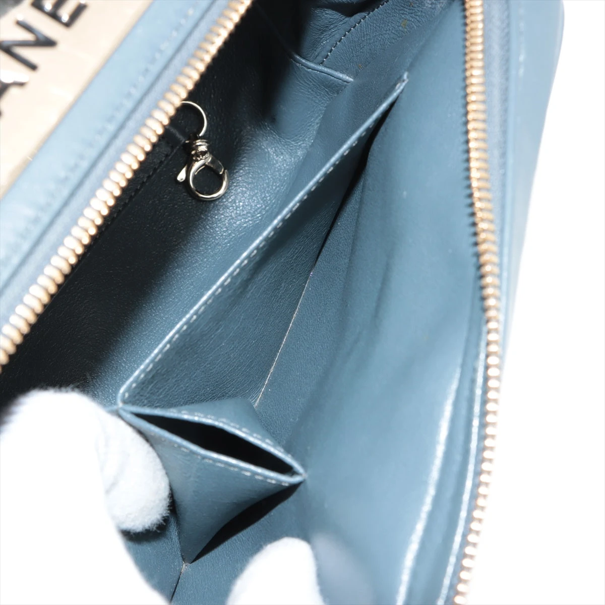 シャネル トレンディCC レザー チェーンショルダーバッグ グレー