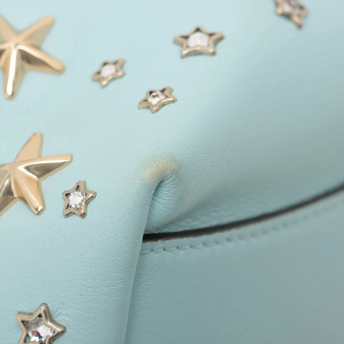 ジミーチュウ ポンポン スタースタッズ ショルダーバッグ 巾着 レザー ブルー 楽天市場】JIMMY CHOO（ジミーチュウ） スタースタッズ 巾着ショルダー