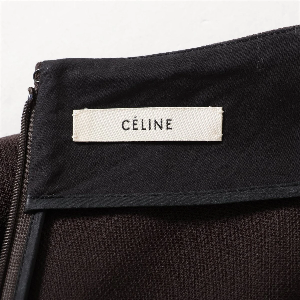 【美品】CELINE スカート ブラック 36 フィービー期 セリーヌ 黒 セリーヌ フィービー期 ウール スカート 36 レディース ブラウン