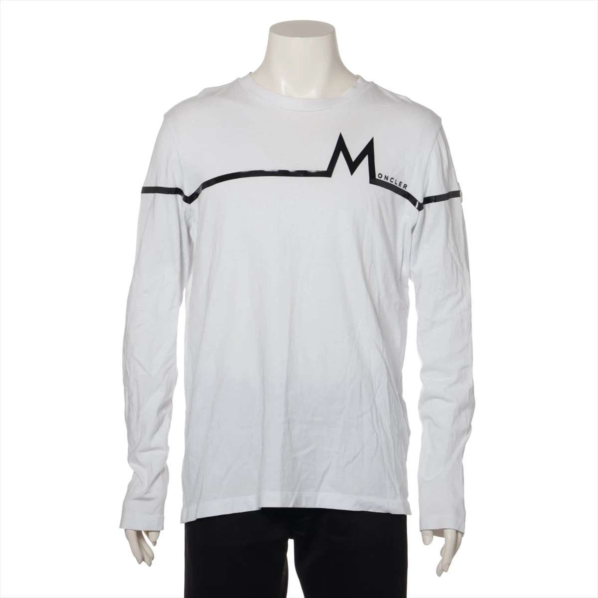 モンクレール 21年 コットン ロングTシャツ S メンズ ホワイト