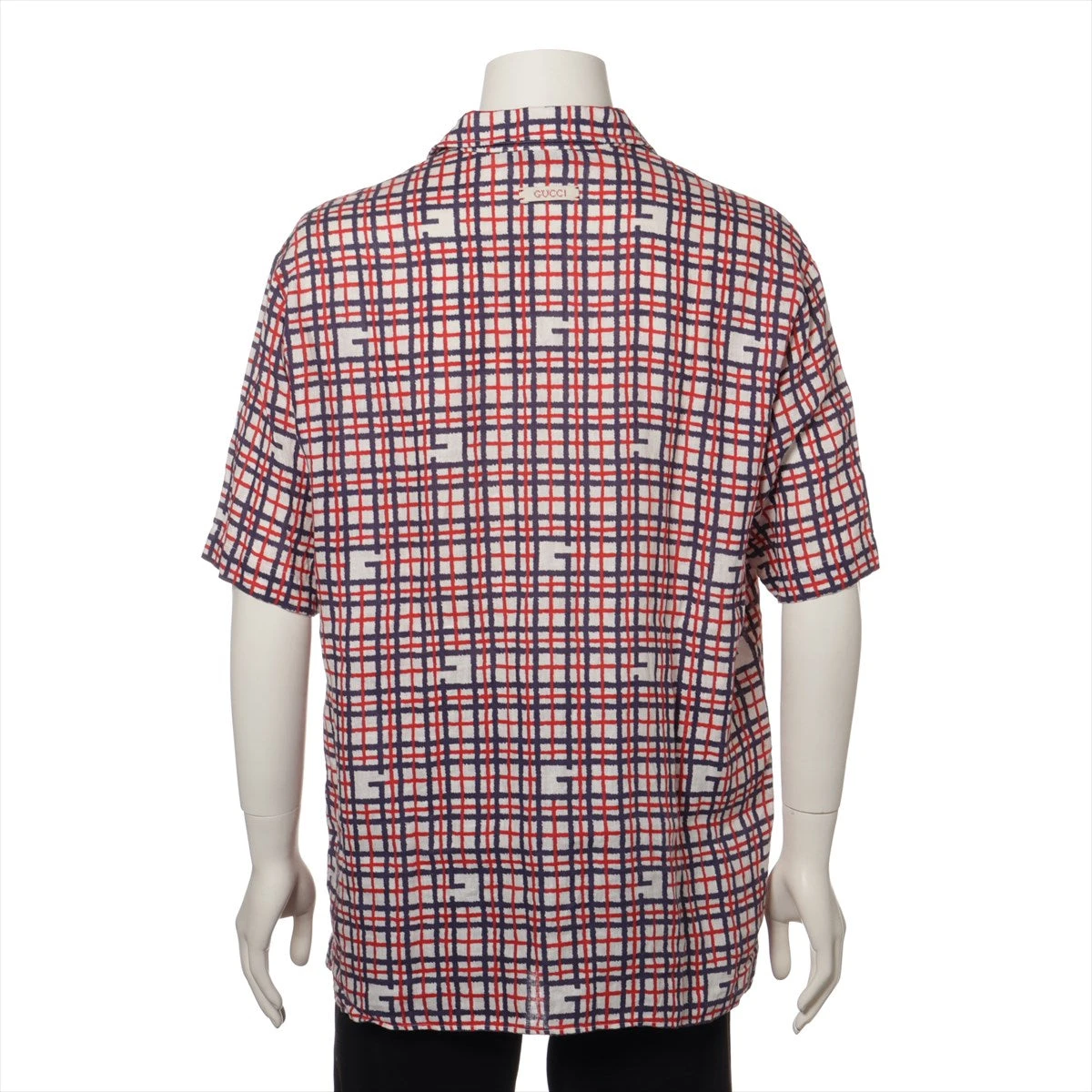 グッチ GG リネン×ポリエステル シャツ 48 メンズ マルチカラー 742706  