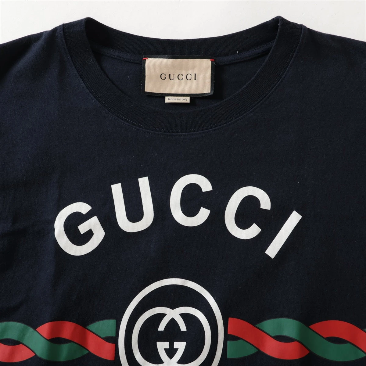 グッチ コットン Tシャツ S メンズ ネイビー 616036 FIRENZE A3191878 