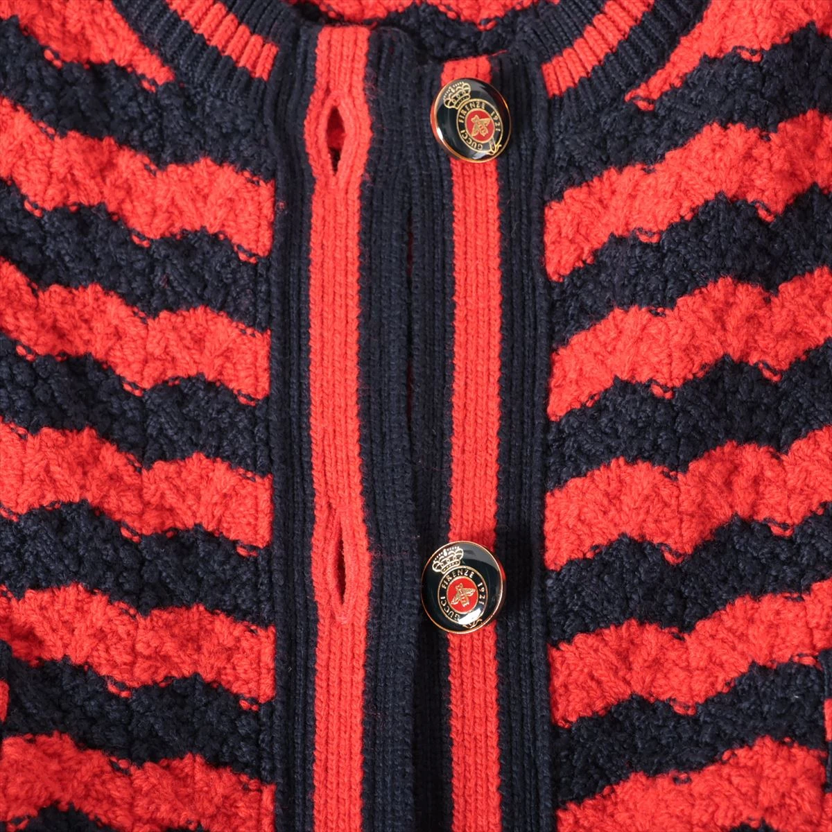 グッチ コットン×ウール カーディガン S レディース ネイビー