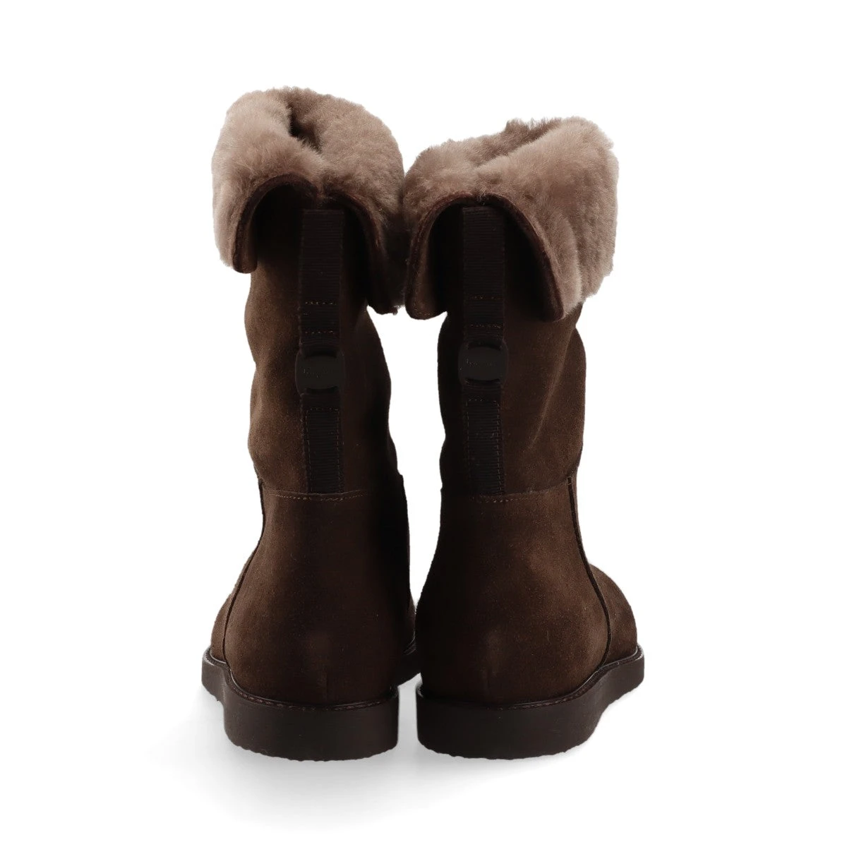 フェラガモ MY EASE ファー×スエード ショートブーツ 5.5M レディース