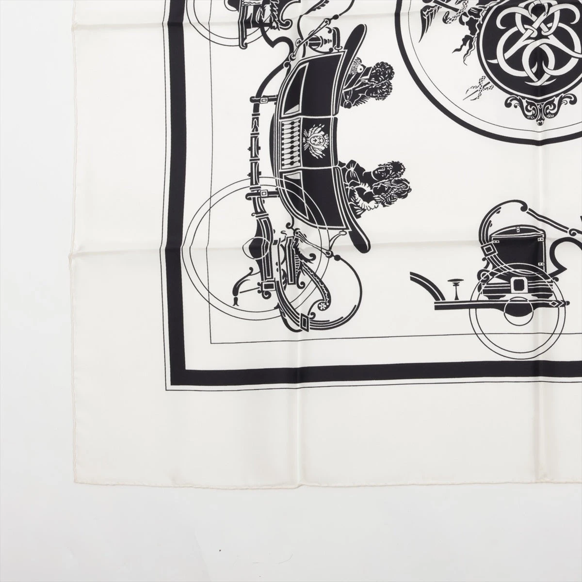 エルメス カレ90 Ex-Libris エクスリブリス スカーフ シルク ブラック