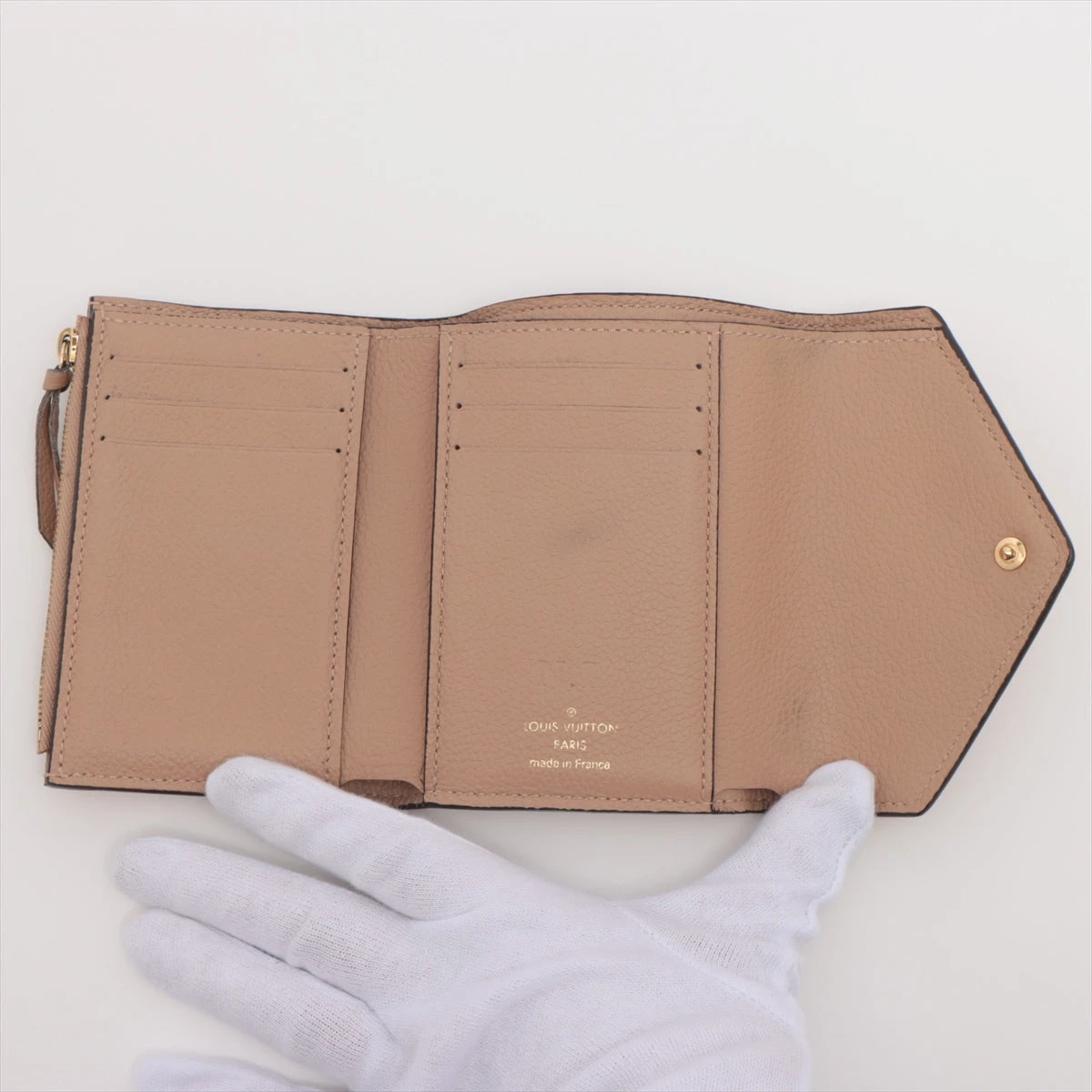 banira 財布 アンプラント ヴィクトリーヌ ベージュ コンパクト モノグラム・アンプラント 財布 ポルトフォイユ・ヴィクトリーヌ