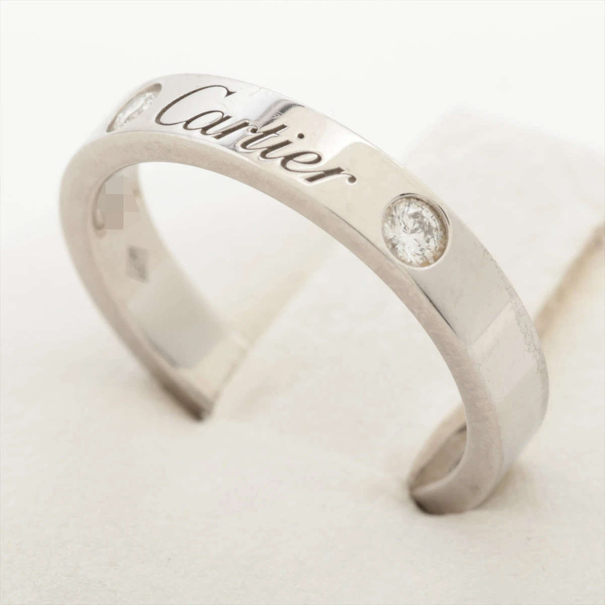 カルティエ エングレーブド 2P ダイヤ リング Pt950 4.5g 47 A3184424  