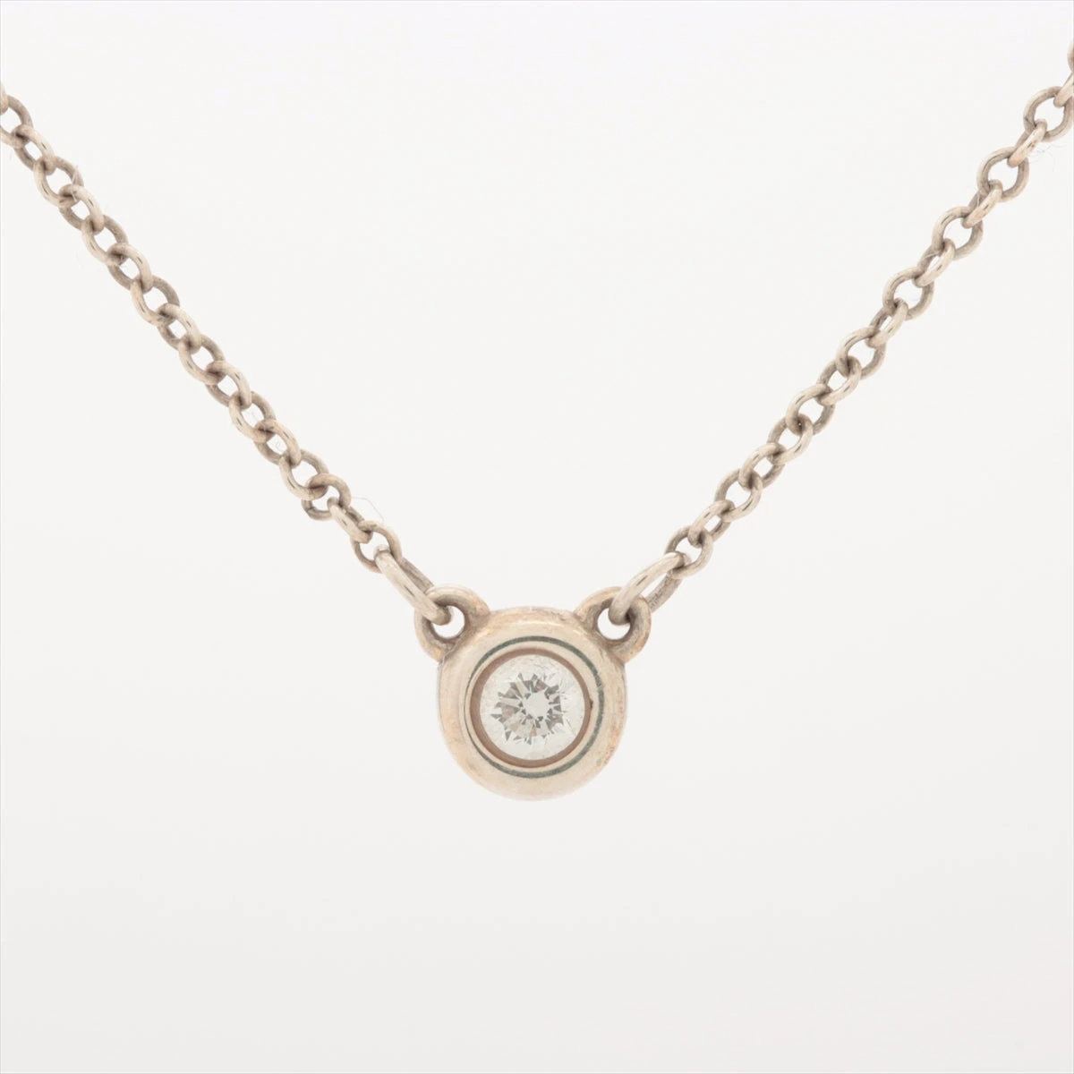 未使用品ティファニー バイザヤード 1Pダイヤモンド ネックレス　シルバー TIFFANY ティファニー バイザヤードネックレス シルバー 1P