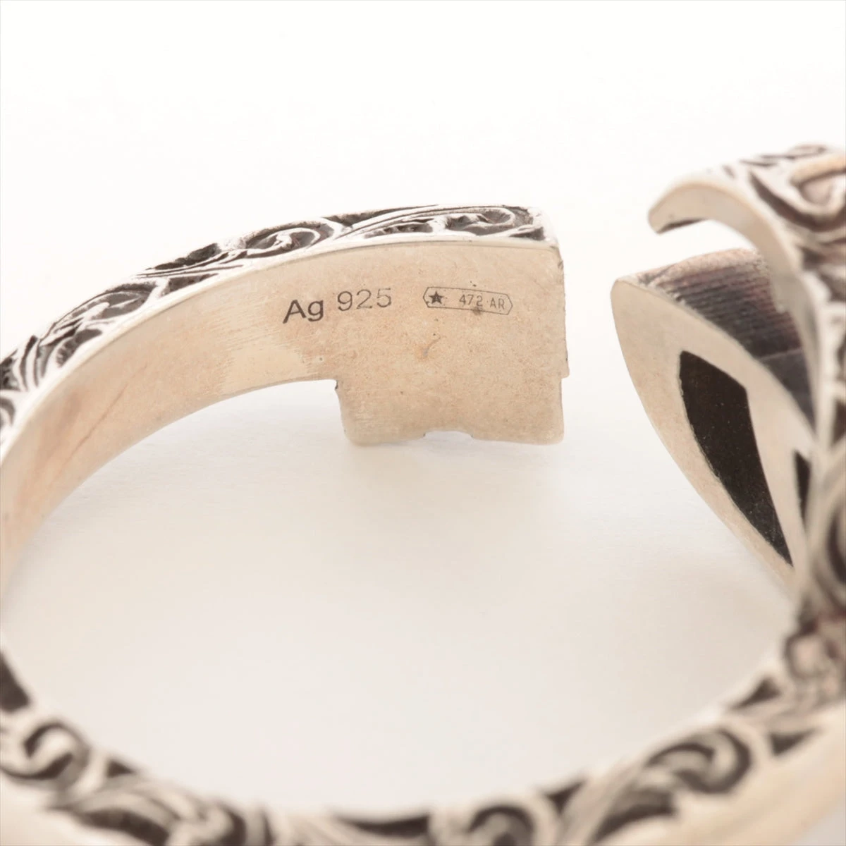 グッチ アラベスク ダブルGキー リング 18 925 6.1g シルバー A3203605