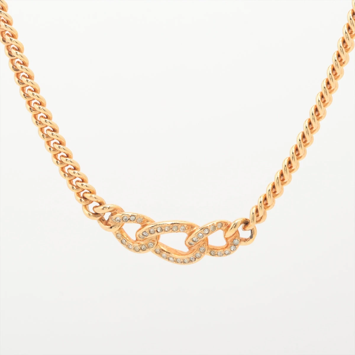 クリスチャンディオール ネックレス GP クリスチャンディオール ネックレス GP×ラインストーン ゴールド