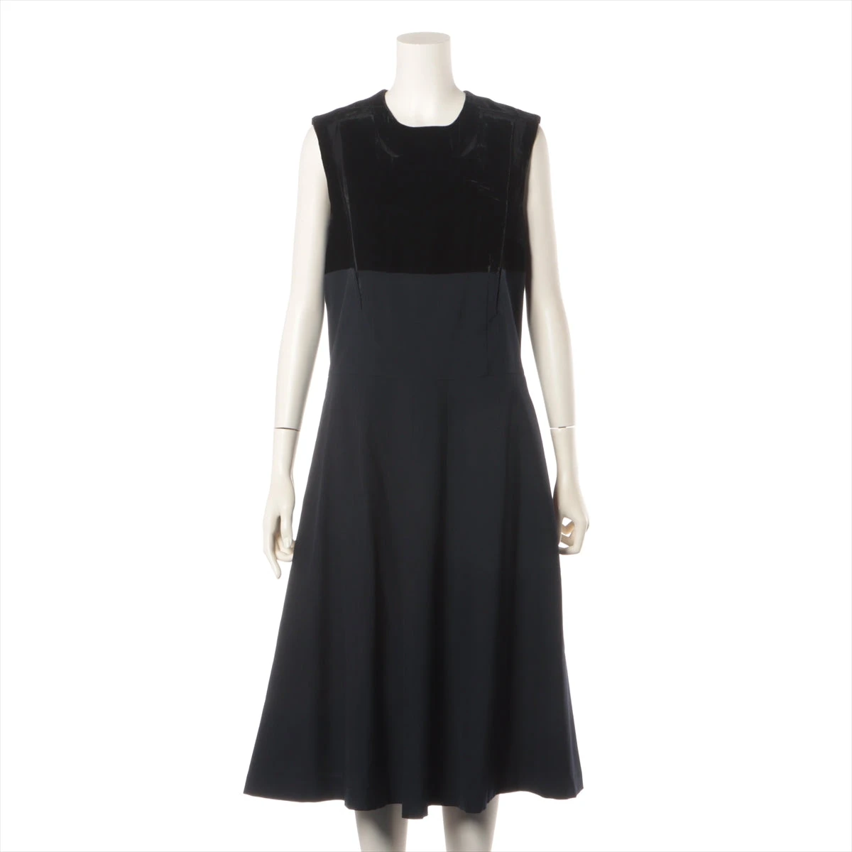 コムデギャルソン　濃紺ネイビーノースリーブ ロングワンピース COMME des GARÇONS ネイビーノースリーブロングワンピース