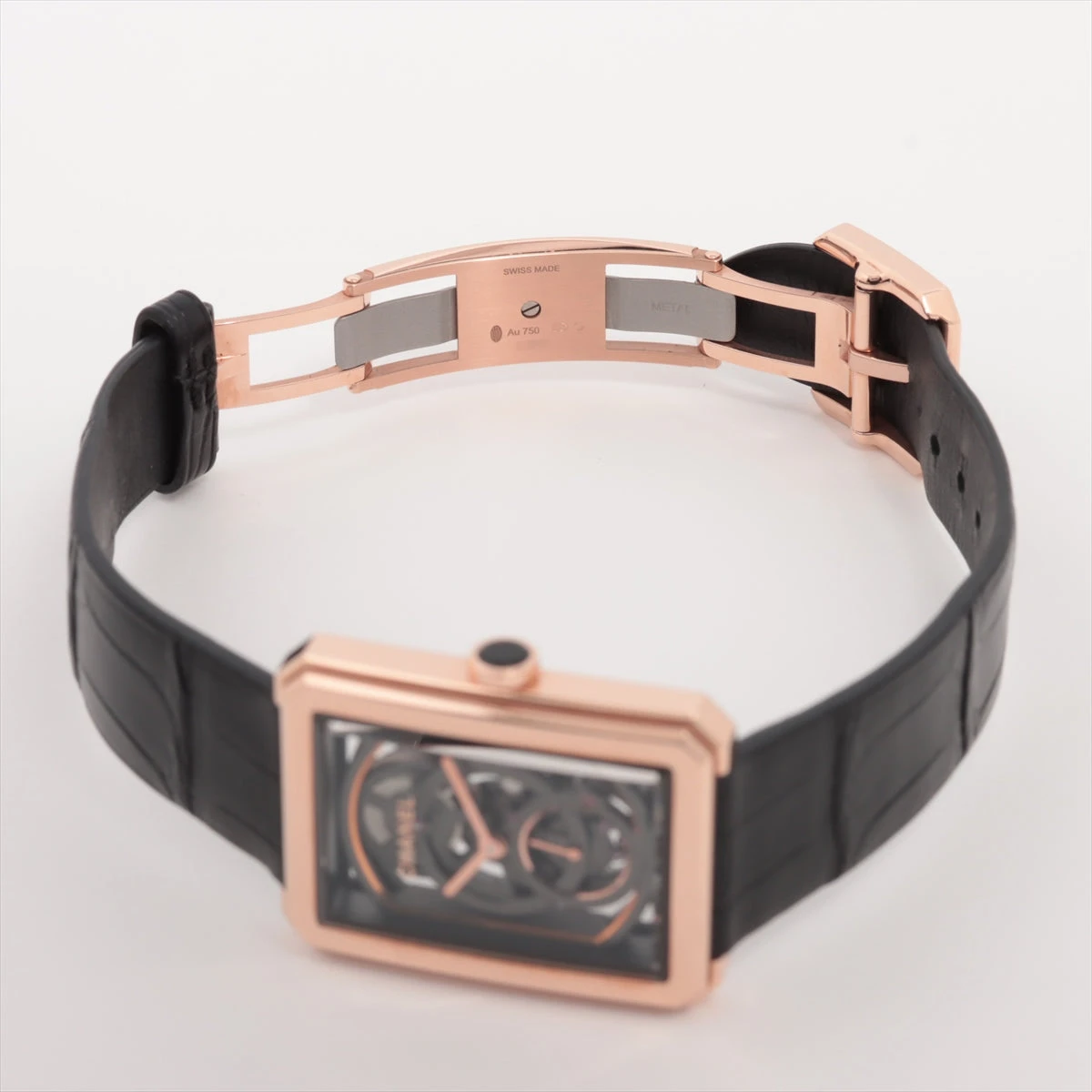 シャネル シャネル CHANEL ボーイフレンド スケルトン H5254 K18PG/革 