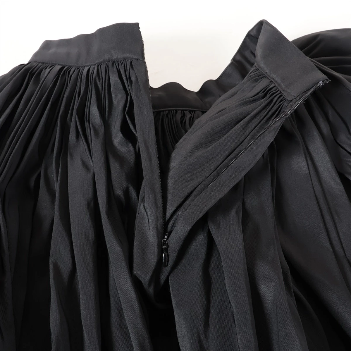 ALEXANDER McQUEEN 黒 リボン付きひざ丈スカート アレキサンダーマックイーン 22年 ポリエステル スカート 36