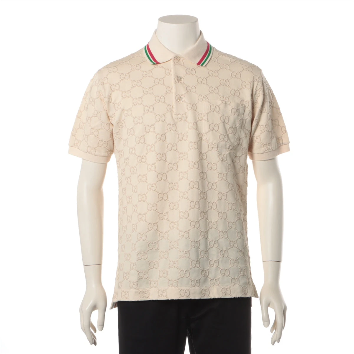 グッチ GUCCI コットン シャツ XSメンズ ベージュ グッチ GG コットン ポロシャツ XS メンズ ベージュ 753572 襟
