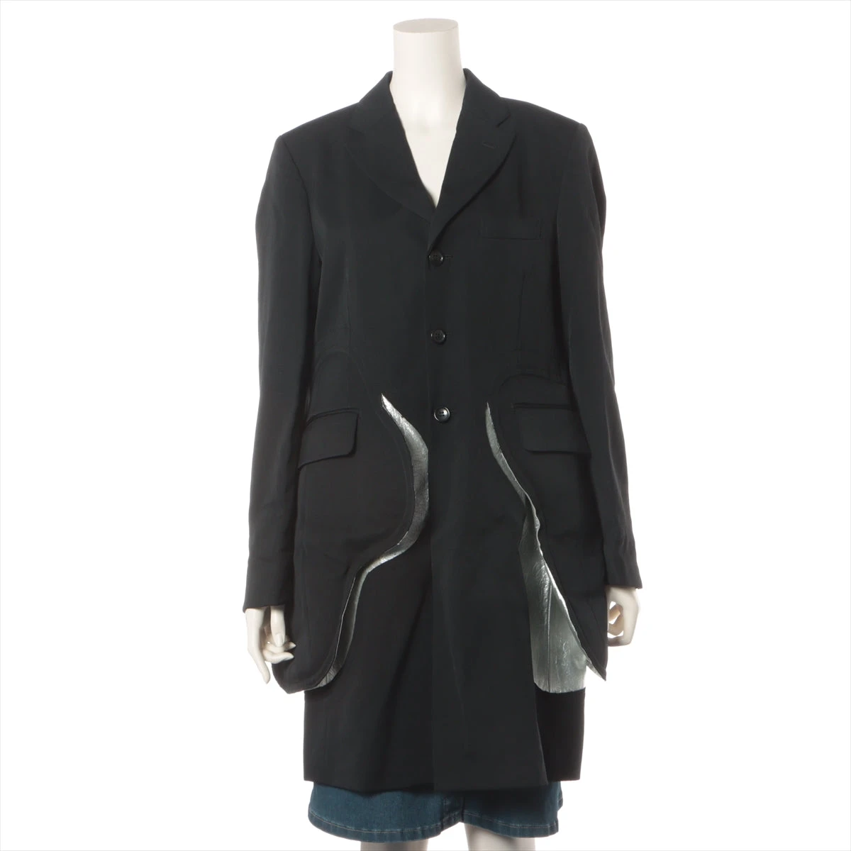 AD2017 コムデギャルソン コムコム リボン フード付きウールコート AD2017 コムデギャルソン コムコム リボン フード付きウールコート