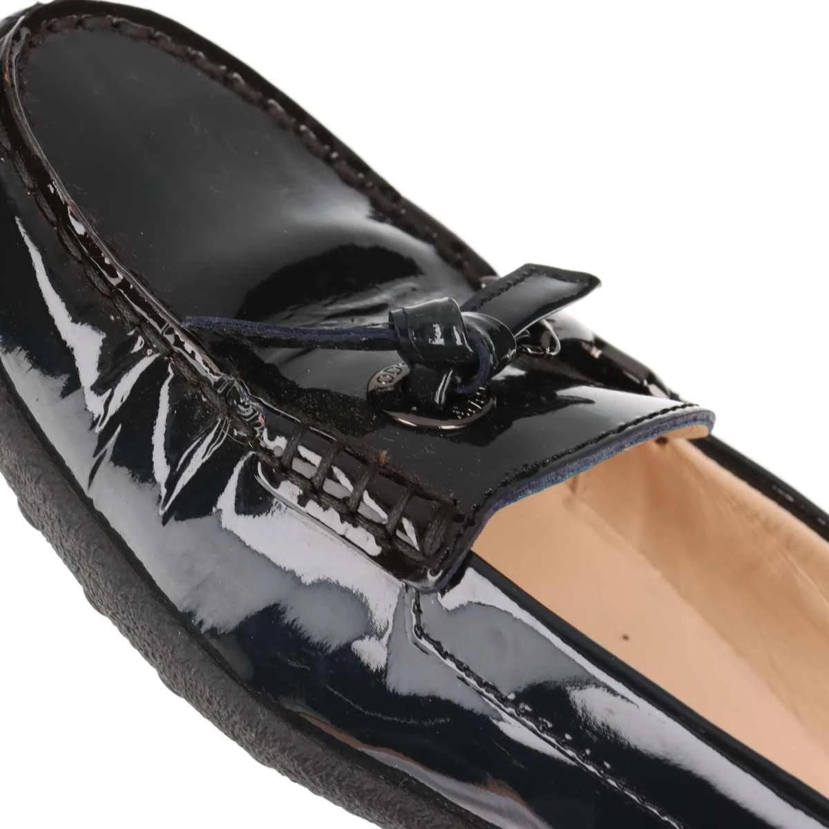 トッズ レザーローファー　35 1/2 TOD'S(トッズ) ローファー 35 1/2 レディース - 黒 エナメル