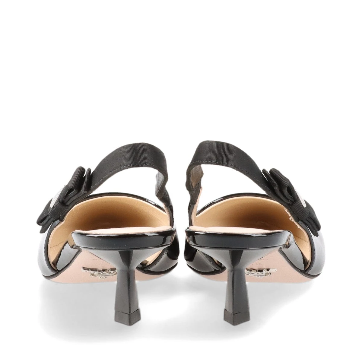 プラダ  ブラックのパテントレザースリングバック PRADA(プラダ) / パンプス/40/BLK/エナメル/パテントレザー