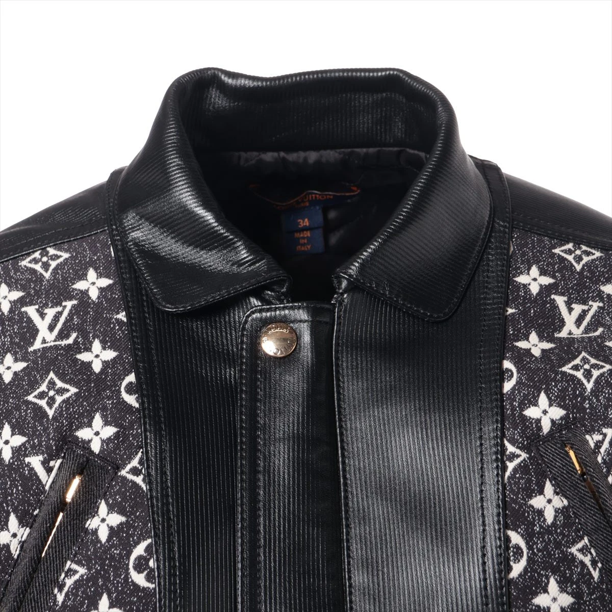 ヴィトン 23SS コットン×レザー ジャケット 34 レディース