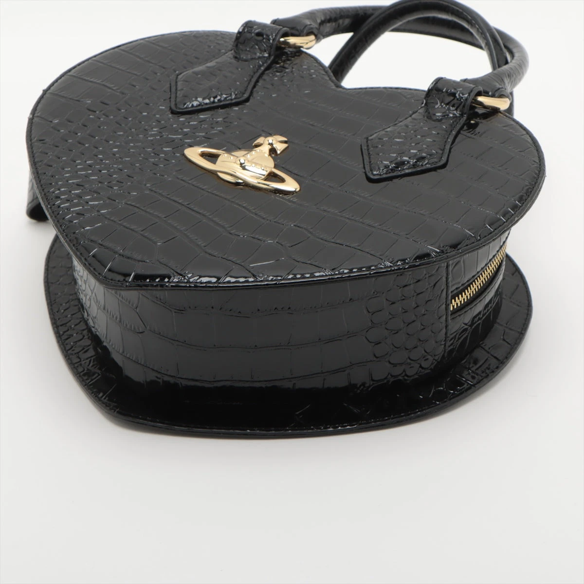【極美品】2way バンブー クロコ型押し ハンドバッグ ブラック ノーブランド 極美品✨】falchi ハンドバッグ ショルダー 2way クロコ型押し