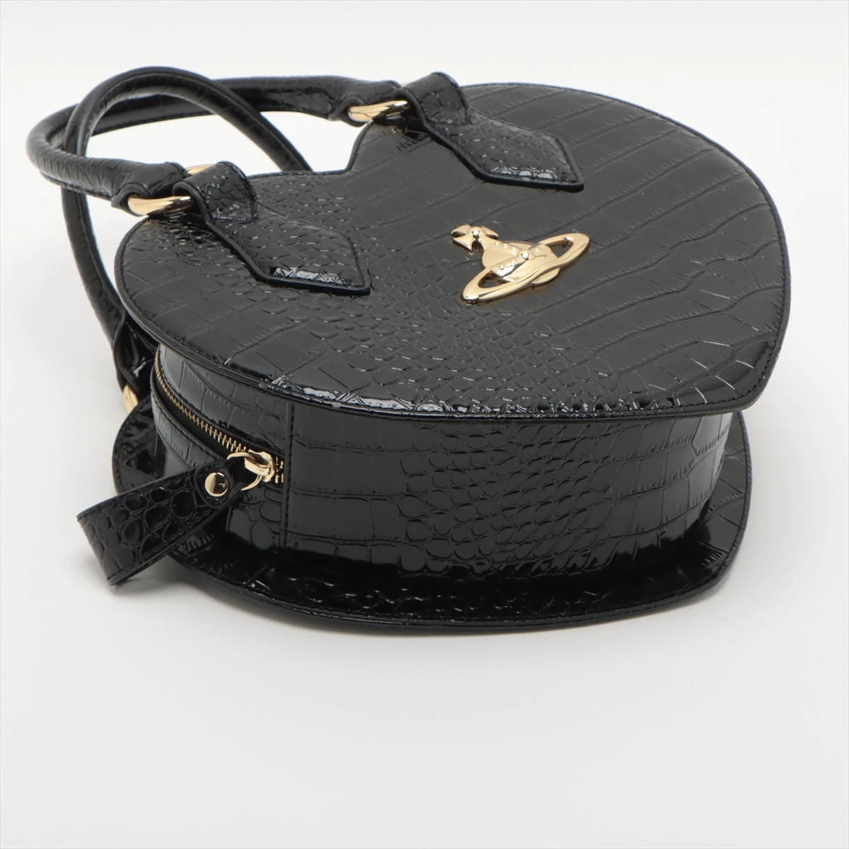 アンクジェット☆クロコダイル ハンドバッグ 黒 アンクジェット