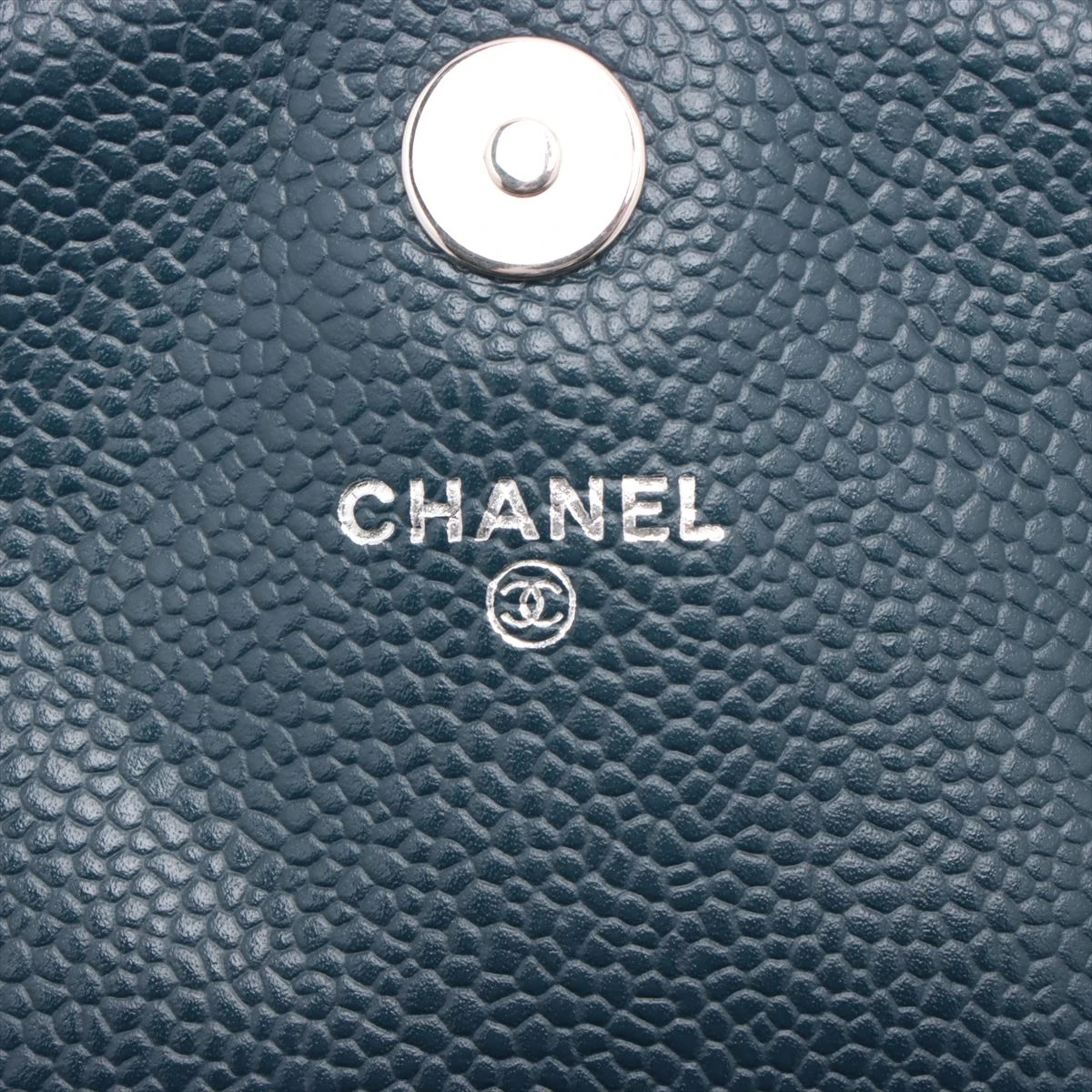 CHANEL シャネルレザーショルダーバッグ　ハーフムーン　キャビアスキン476 シャネル ハーフムーン キャビアスキン ダブルチェーン