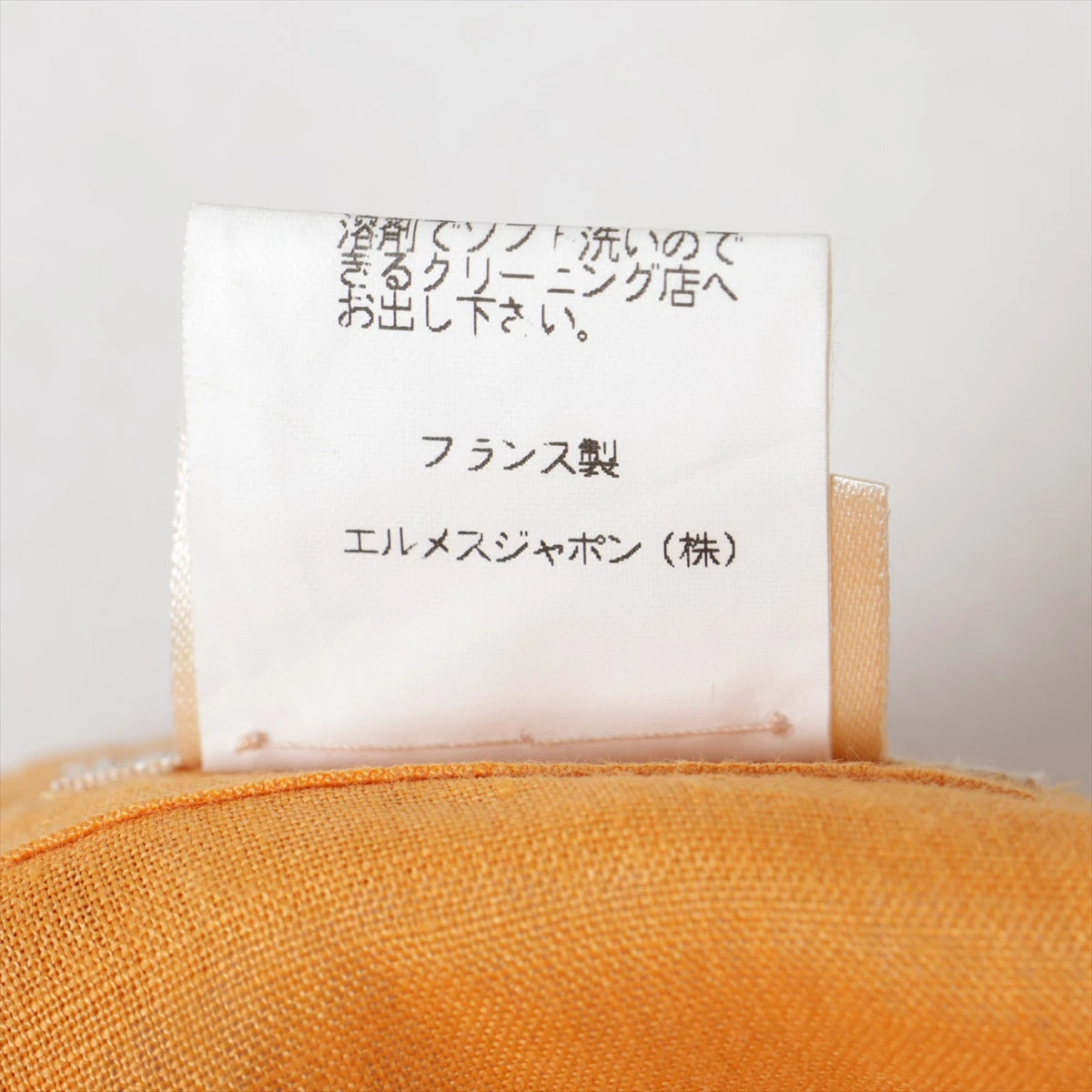 エルメス リネン シャツ 38 レディース オレンジ セリエボタン 脇