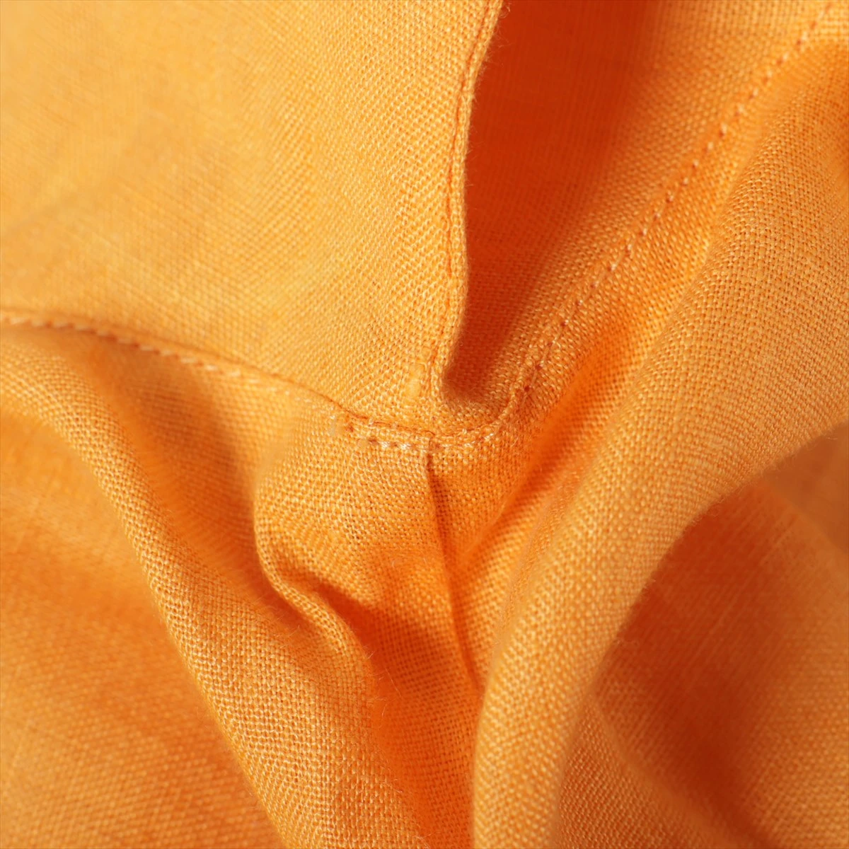 HERMESエルメス リネン シャツ レディース オレンジ エルメス リネン シャツ 38 レディース オレンジ セリエボタン