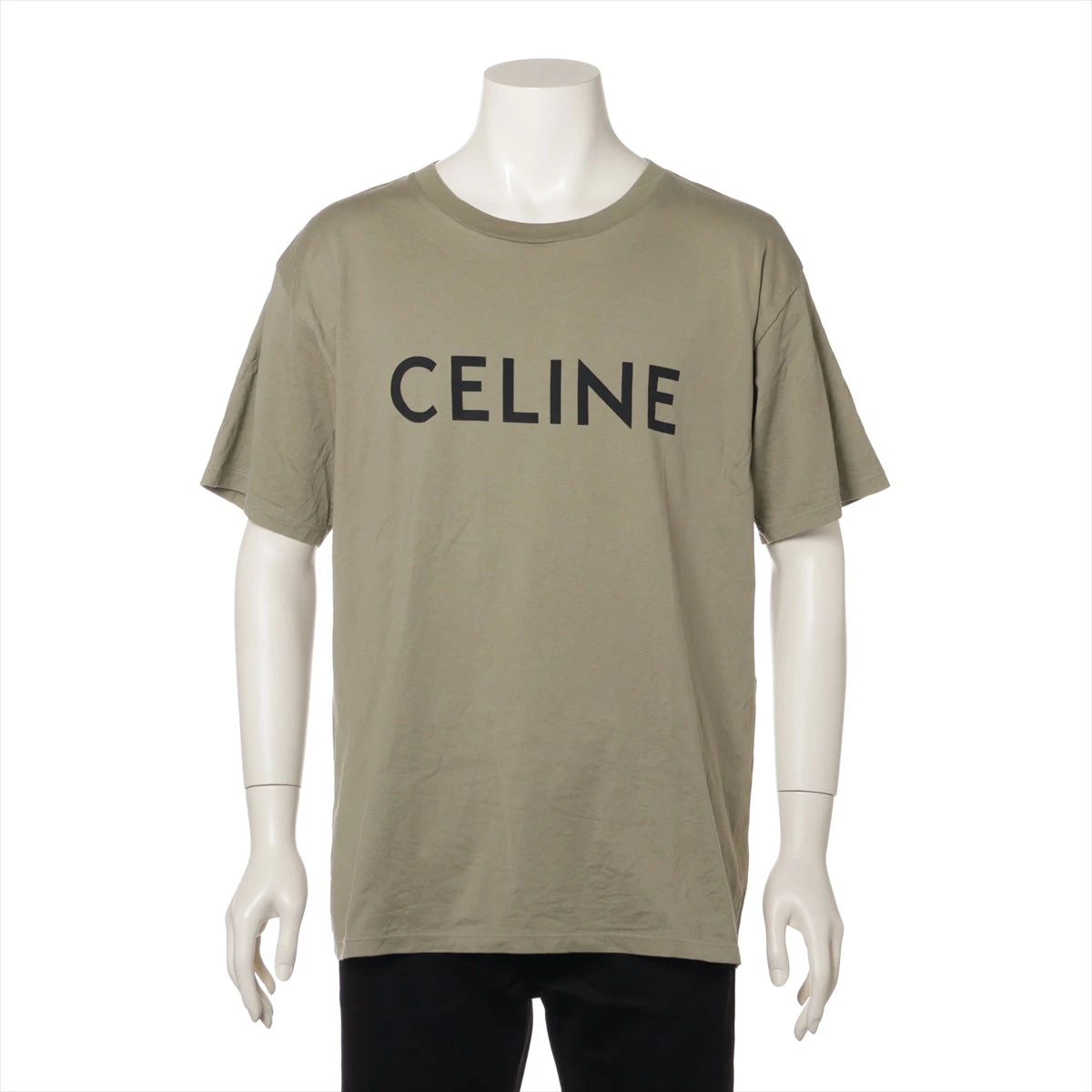 セリーヌ コットン Tシャツ M メンズ カーキ 2X681671Q エディ期