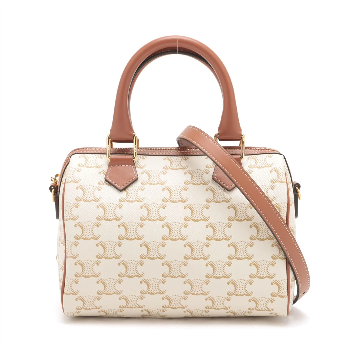 セリーヌの2wayハンドバック セリーヌ スモール ボストン キュイル トリオンフ PVC×レザー