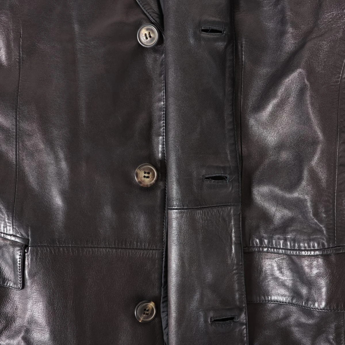 フェラガモ レザー コート 52 メンズ ブラック スレ A3208557｜中古