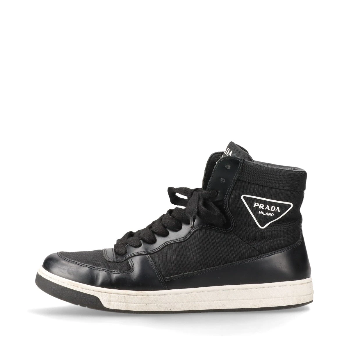 PRADA レザースニーカーハイカットシューズロゴブランド革靴