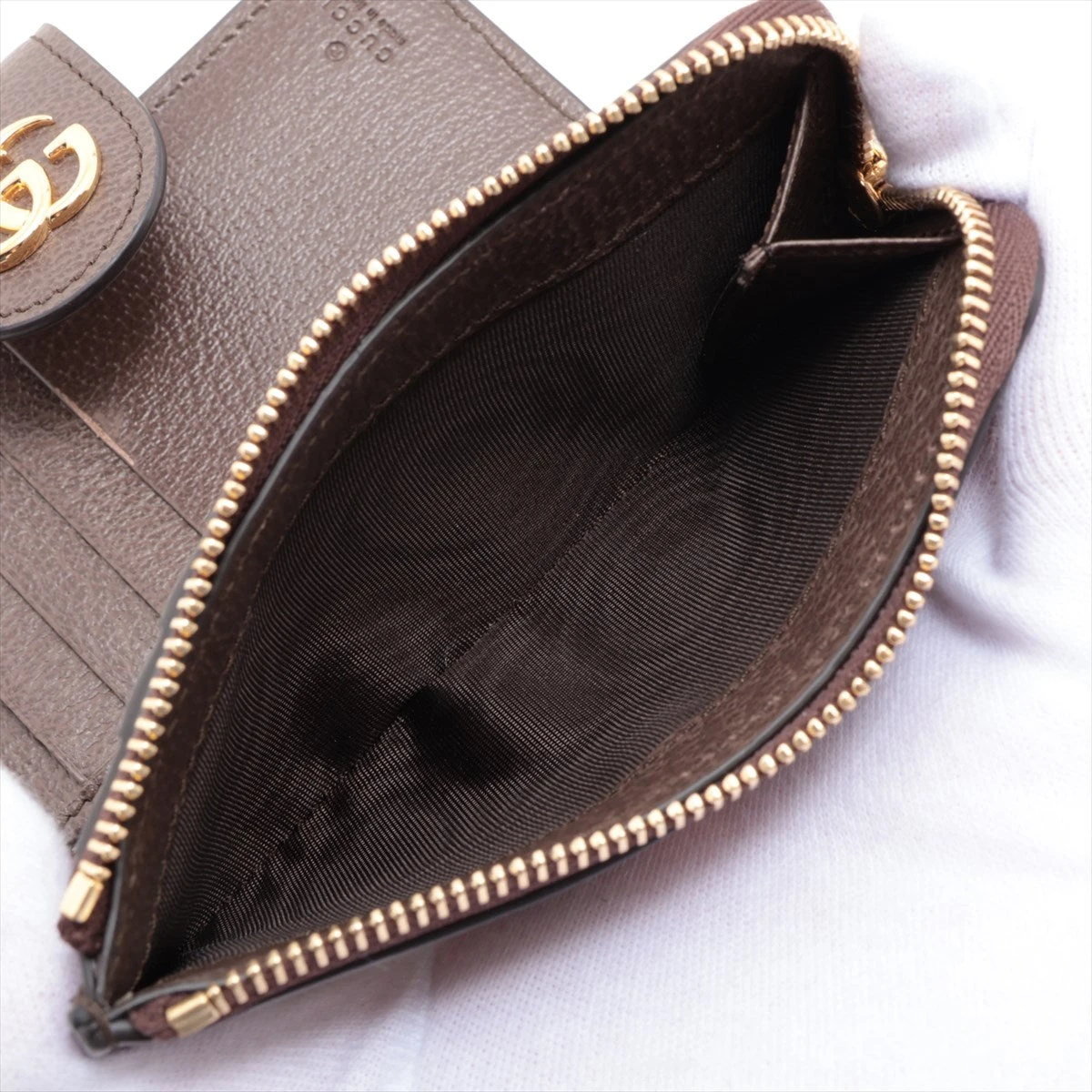 【美品】グッチ 三つ折財布 ブラウン マーモント オフィディア スプリーム GUCCI グッチ 三つ折り財布 レディース オフィディア ブラウン