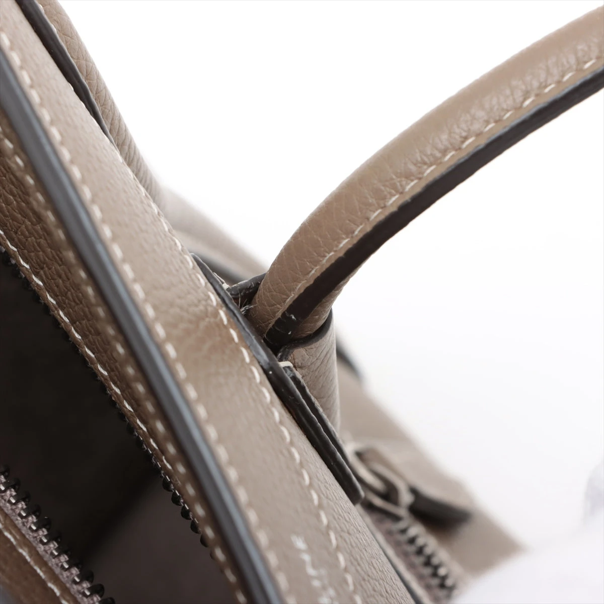 人気モデル✨セリーヌ　ラゲージ　ナノショッパー　2way グレージュ セリーヌ ラゲージ ナノショッパー レザー 2WAYハンドバッグ